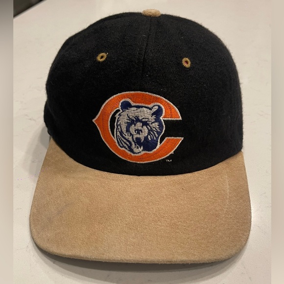 Chicago Bears Hat Mens Cap Plain Logo Vintage NFL Strapback Strap Adjustable